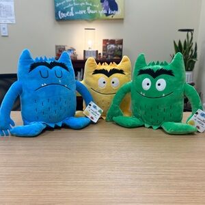 The Color Monster Blue, Yellow, and Green Monster Plush Set